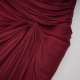 Shifra Burgundy Asymmetrical Cape Maxi Dress