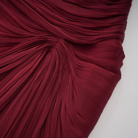 Josephine Maxi Dress Burgundy Asymmetrical Cape