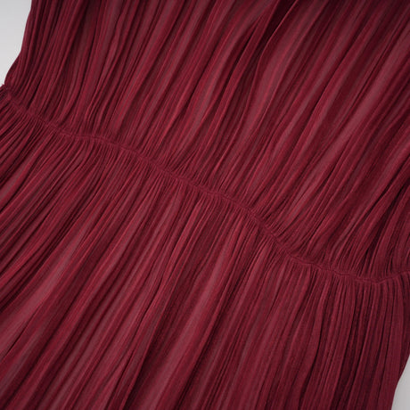 Josephine Maxi Dress Burgundy Asymmetrical Cape