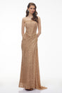 Shifra Gold Embellished Ruched Maxi Dress