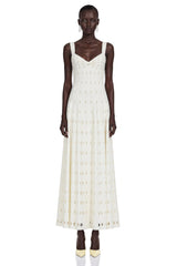 Shirley White CutOut Maxi Dress with Twist Front