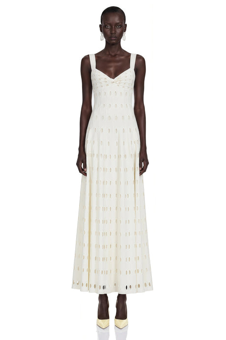 Gabriella Maxi Dress White Cut-Out with Twist Front