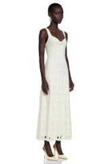 Shirley White CutOut Maxi Dress with Twist Front