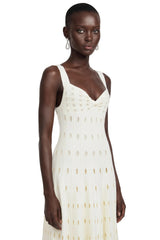 Shirley White CutOut Maxi Dress with Twist Front