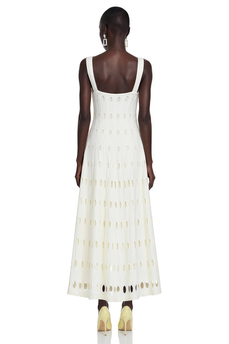 Gabriella Maxi Dress White Cut-Out with Twist Front