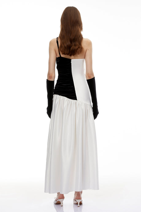 Clarissa Maxi Dress White Twist Front Pleated