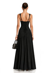 Sidonie Black Asymmetrical Maxi Gown