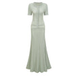 Siena shirred crochetknit maxi dress