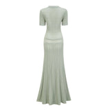 Siena shirred crochetknit maxi dress