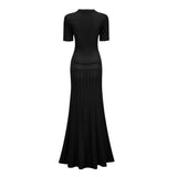 Siena shirred crochetknit maxi dress