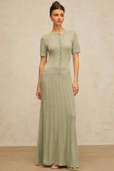 Siena shirred crochetknit maxi dress