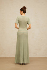 Siena shirred crochetknit maxi dress