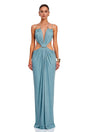 Sienna Blue CutOut Halterneck Maxi Dress