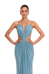 Sienna Blue CutOut Halterneck Maxi Dress