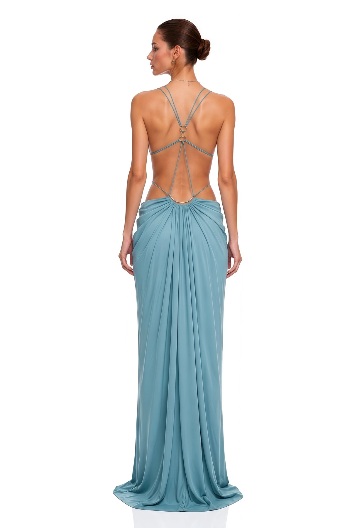 Sienna Blue CutOut Halterneck Maxi Dress