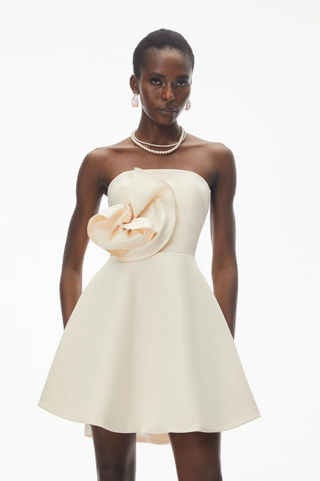 Camryn Mini Dress Ivory with 3D Floral