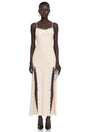 Sienna Neutral Satin Maxi Dress with High Slit