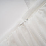 Sigrun White Asymmetrical Gathered Maxi Dress