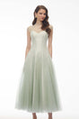 Simin Green SemiSheer Tulle Maxi Dress