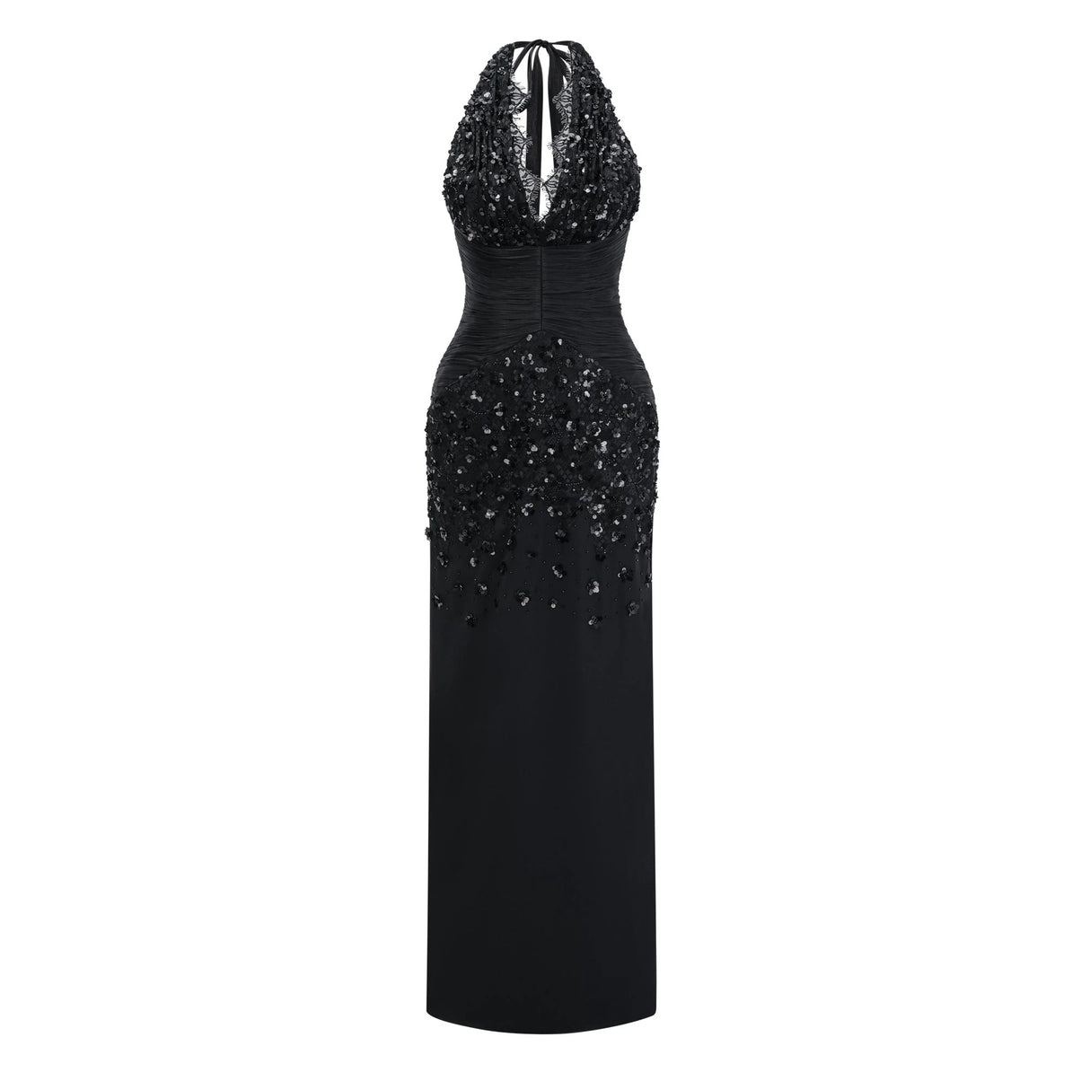 Siphokazi Black Halterneck Embellished Corset Maxi Gown
