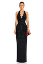 Siphokazi Black Halterneck Embellished Corset Maxi Gown