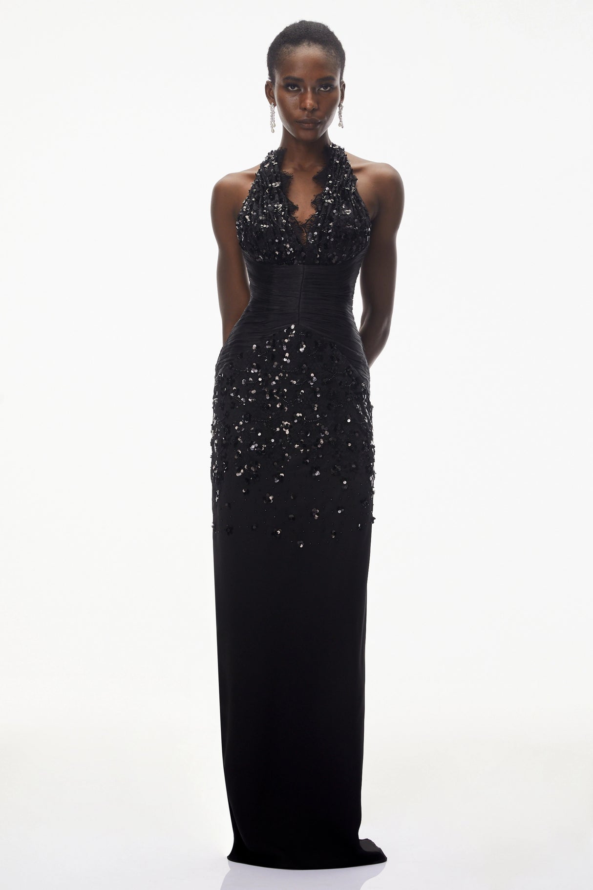 Siphokazi Black Halterneck Embellished Corset Maxi Gown