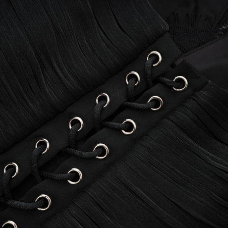 Fortuna Black Halterneck Embellished Corset Maxi Gown
