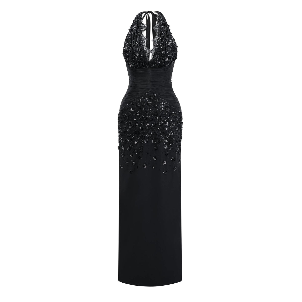Siphokazi Black Halterneck Embellished Corset Maxi Gown
