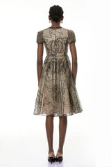Sisanda Black Semi Sheer Floral Midi Dress