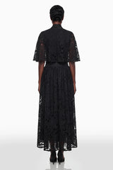 Sissel Black Floral Lace Maxi Dress with SelfTie