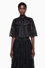 Sissel Black Floral Lace Maxi Dress with SelfTie