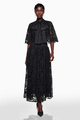 Sissel Black Floral Lace Maxi Dress with SelfTie