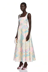Sofía Pink Bird Print Maxi Dress