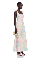 Sofía Pink Bird Print Maxi Dress