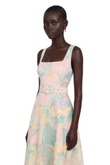 Sofía Pink Bird Print Maxi Dress
