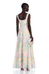 Sofía Pink Bird Print Maxi Dress