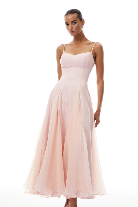 Rosetta Maxi Dress Pink Pleated