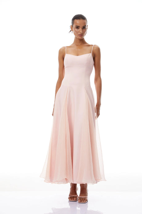 Rosetta Maxi Dress Pink Pleated