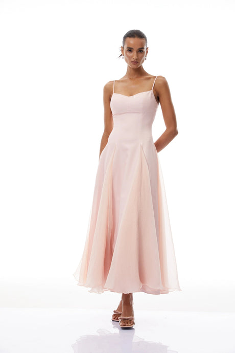 Rosetta Maxi Dress Pink Pleated