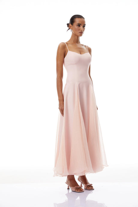 Rosetta Maxi Dress Pink Pleated