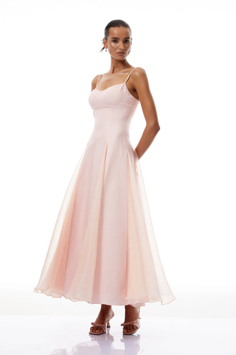 Rosetta Maxi Dress Pink Pleated