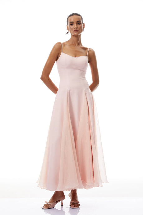 Rosetta Maxi Dress Pink Pleated