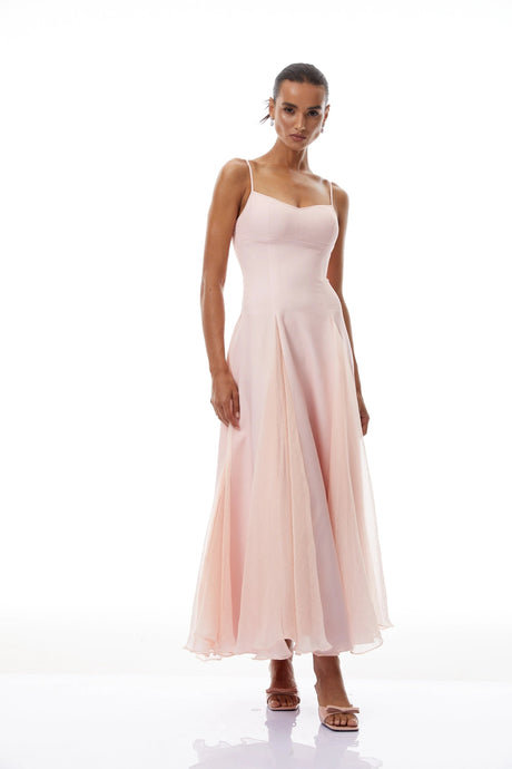 Rosetta Maxi Dress Pink Pleated