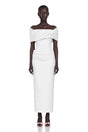 Solara White Draped Midi Dress