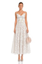 Solea White Floral Embroidered Lace Midi Dress
