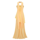 Solène OffShoulder Ruched Maxi Gown