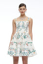 Soline Green Floral Print Ruffled Mini Dress