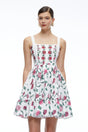 Soline White Floral Print Ruffled Mini Dress