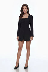 Sonny Black Mini Dress with Bow Detail
