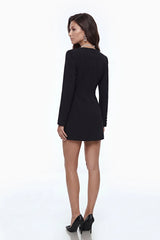 Sonny Black Mini Dress with Bow Detail
